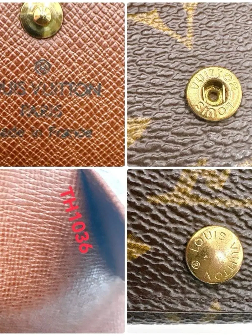 Louis Vuitton Monogram Long Wallet - Brown & Tan with Gold Snap